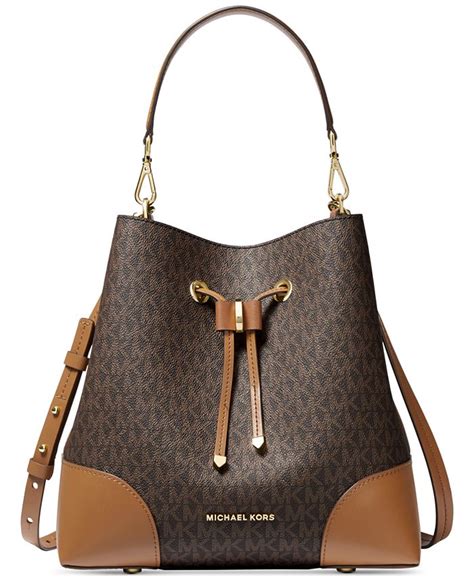 michael michael kors mercer gallery medium leather convertible bucket bag|Michael Kors mercer gallery small.